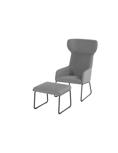 Hartman ® CHRIS Sillón lounge con reposapiés color gris / negro
