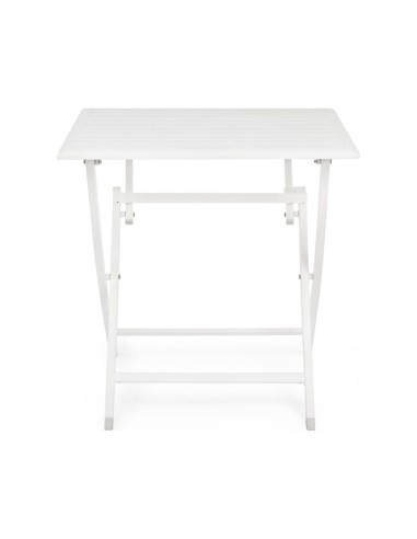 Mesa de jardín plegable LUPI 70x70 cm. Aluminio blanco Terrazza®