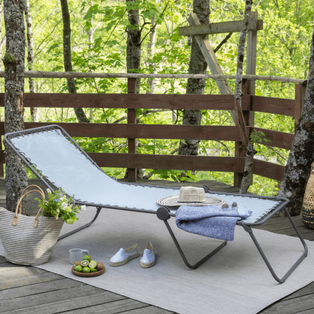 Tumbona de jardín plegable- SIESTA L- Color azul- Lafuma® 2