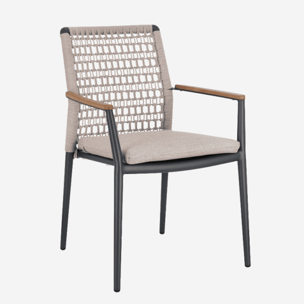 Silla de jardín apilable NATANIA- Color camel- Terrazza®...