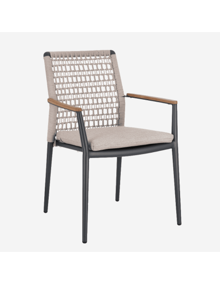 Silla de jardín apilable NATANIA Interior y Exterior color camel TERRAZZA COLLECTION®