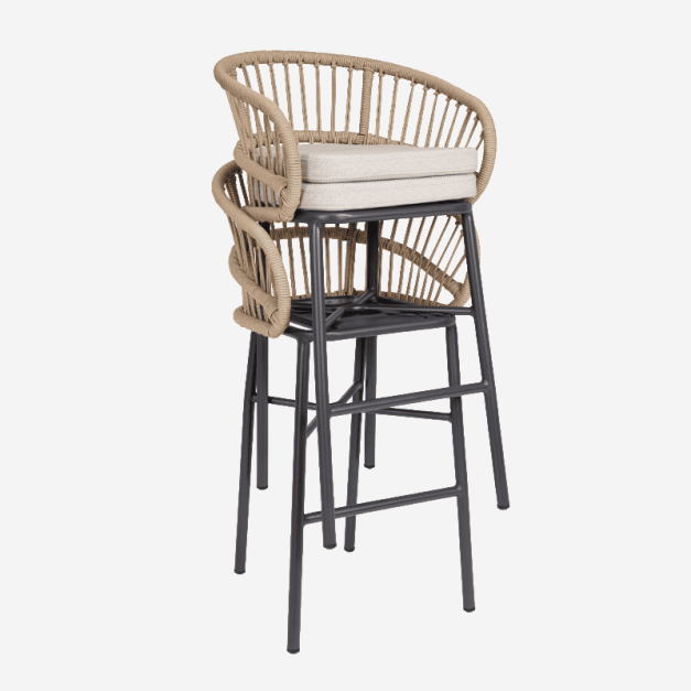 Taburete de jardín apilable ARETE- Color beige-... 2