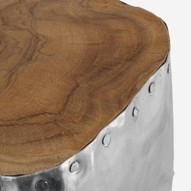 Mesa auxiliar redonda CUBIK- 35 x 35 x 45 cm- Tablero de madera- Terrazza®- Interior 2