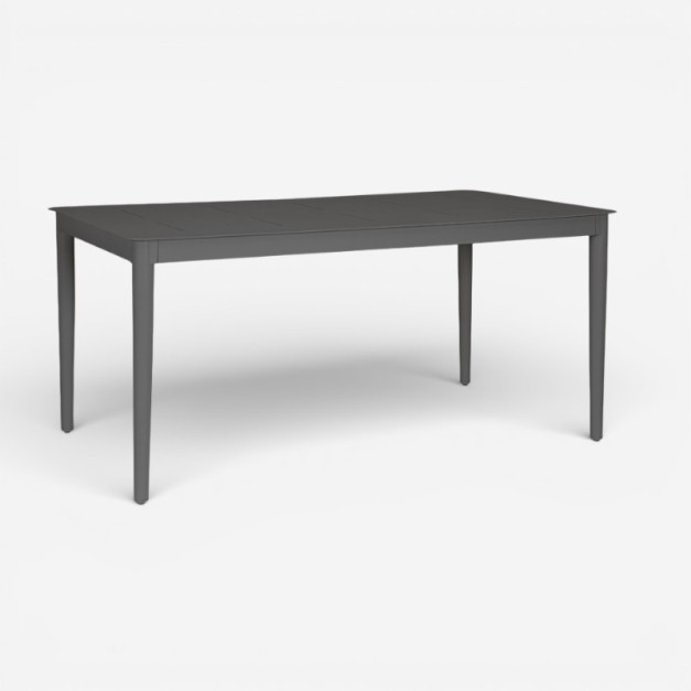 Mesa EUBEA en aluminio color Carbon Light, vista frontal de su diseño contemporáneo 2