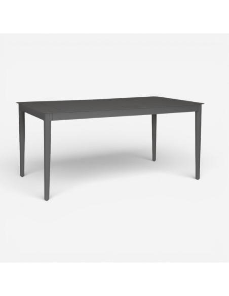 Mesa de comedor exterior EUBEA 160x90 cm en aluminio color Carbon Light