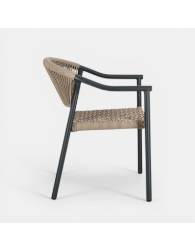 Sillón de jardín TIMANFAYA para exterior color antracita Terrazza Collection® vista lateral