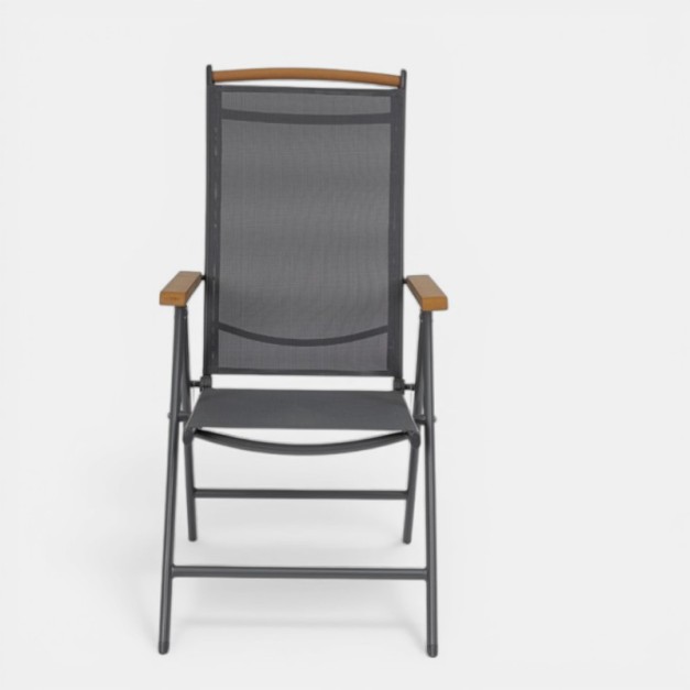 Sillón plegable reclinable NIAGARA para exterior color antracita Terrazza Collection® vista frontal