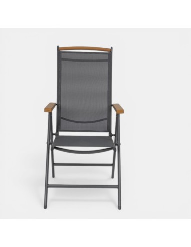 Sillón plegable reclinable NIAGARA para exterior color antracita Terrazza Collection® vista frontal
