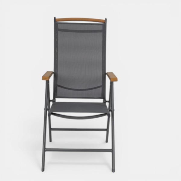 Sillón plegable reclinable NIAGARA para exterior color antracita Terrazza Collection® vista frontal