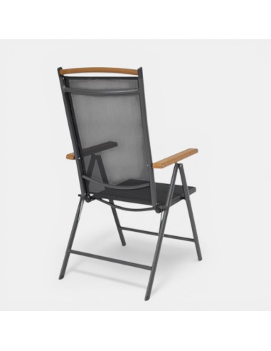 Sillón plegable reclinable NIAGARA para exterior color antracita Terrazza Collection® vista trasera