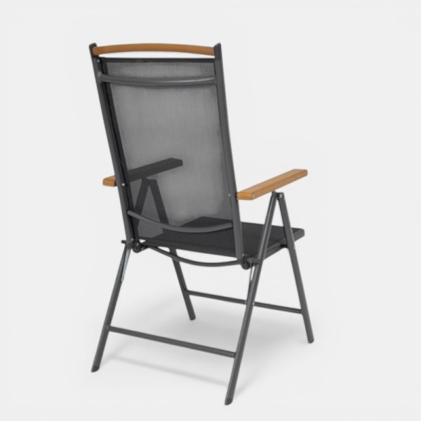 Sillón plegable reclinable NIAGARA para exterior color antracita Terrazza Collection® vista trasera