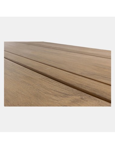 Mesa de jardín MARBELLA de exterior color blanco y madera Terrazza Collection® vista madera