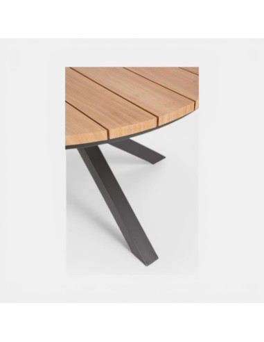 Mesa de jardín DUNA Ø130 de exterior color antracita Terrazza Collection® detalle