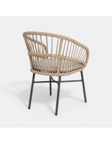 Silla de jardín  ALMARA para exterior en aluminio color beige Terrazza Collection® vista trasera