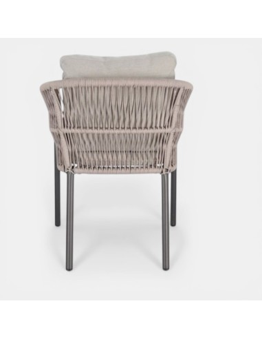 Silla de jardín SAHARA Khaki  para exterior color antracita incluye cojín  ignífugo Terrazza Collection® trasera