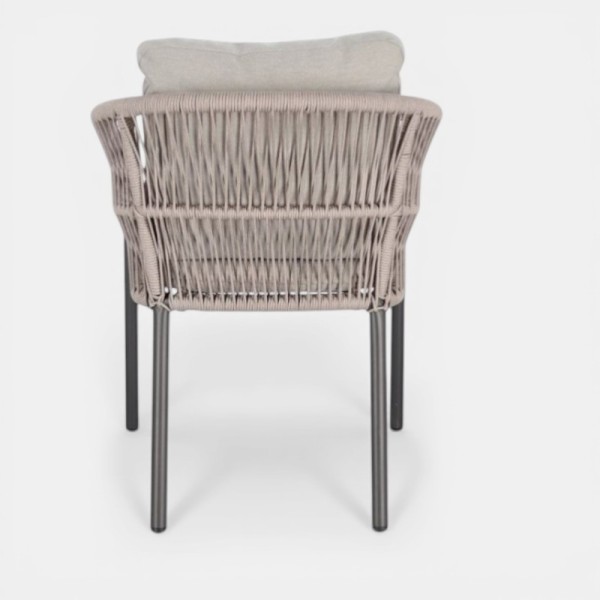Silla de jardín SAHARA Khaki  para exterior color antracita incluye cojín  ignífugo Terrazza Collection® trasera