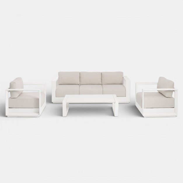 Conjunto Lounge COSTA BLANCA de exterior blanco y arena... 2