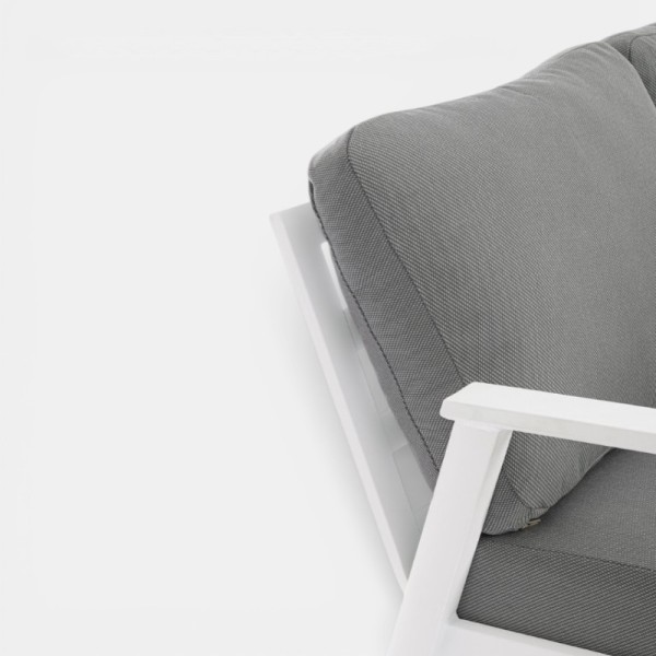 Sofá Lounge MALTA de Exterior Esquinero Blanco y Gris Exterior TERAZZA COLLECTION®