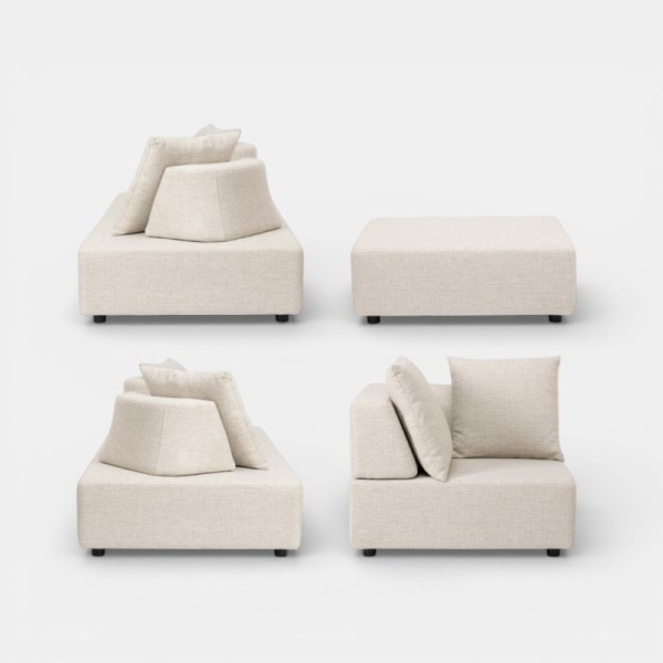 Sofá modular ALTEA de exterior color arena con Puff  Terrazza Collection®