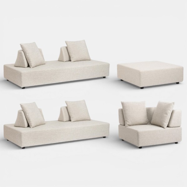 Sofá modular ALTEA de exterior color arena con Puff  Terrazza Collection®