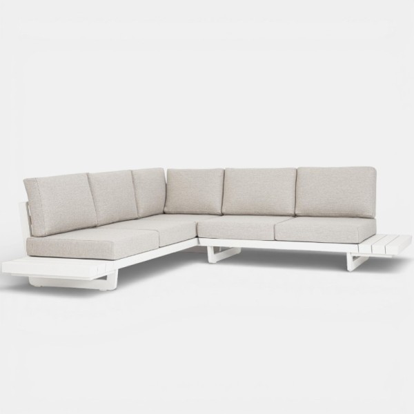 Sofá Lounge OLYMPIA de Exterior Modular Blanco con Chaise TERRAZZA COLLECTION®