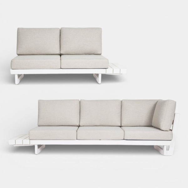 Sofá Lounge OLYMPIA de Exterior Modular Blanco con Chaise TERRAZZA COLLECTION®