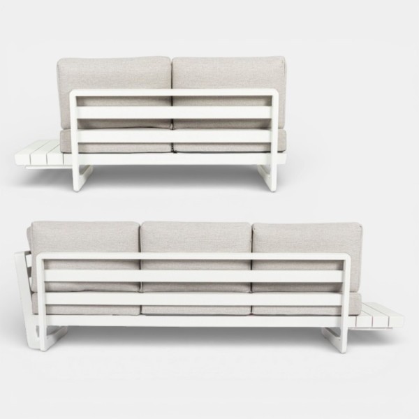 Sofá Lounge OLYMPIA de Exterior Modular Blanco con Chaise TERRAZZA COLLECTION®