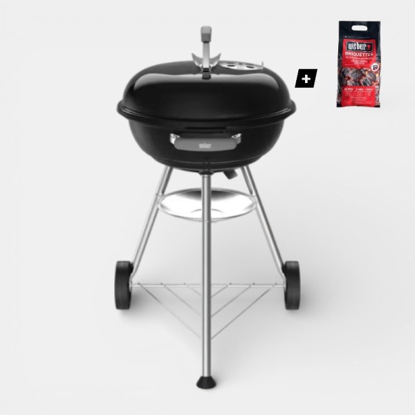 Barbacoa de carbón Compact Kettle 47 cm Weber® parrilla redonda para jardín y terraza