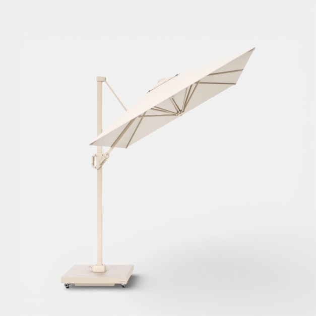 Sombrilla voladiza VOYAGER 250x250cm ecru Platinum® para jardín
