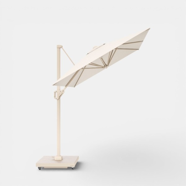 Sombrilla voladiza VOYAGER 250x250cm ecru Platinum® para jardín