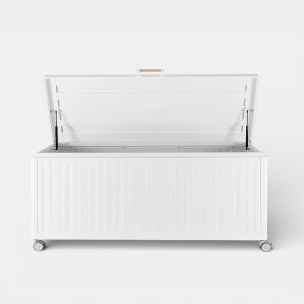 Baúl de jardín COS vista frontal de exterior color blanco TERRAZZA COLLECTION® 2