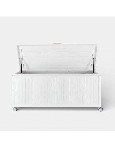 Baúl de jardín COS vista con tapa abierta color blanco TERRAZZA COLLECTION®