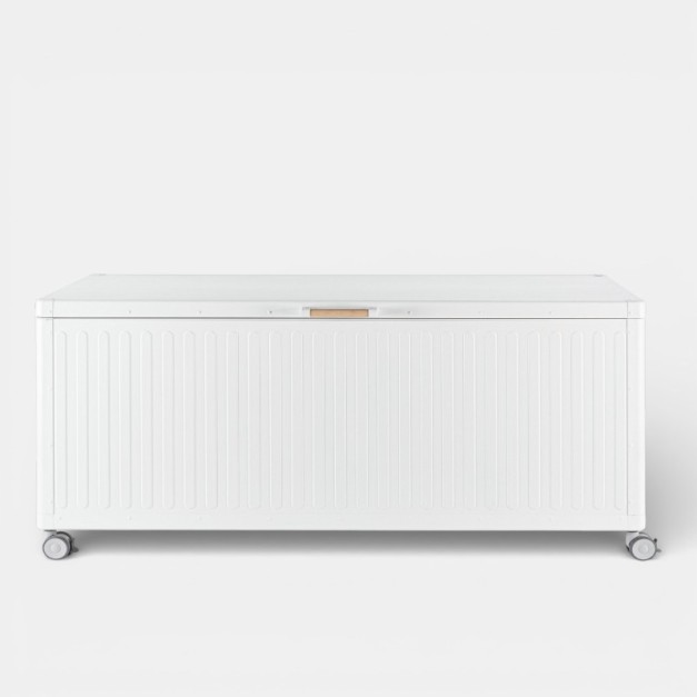 Baúl de jardín COS vista frontal de exterior color blanco TERRAZZA COLLECTION®