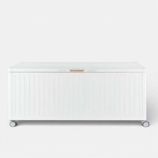 Baúl de jardín COS vista frontal de exterior color blanco TERRAZZA COLLECTION®