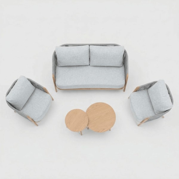 Set de jardín lounge NORDICA vista superior del conjunto completo essentials®