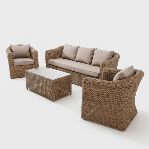 Set Lounge BALI de ratán natural ESSENTIALS®