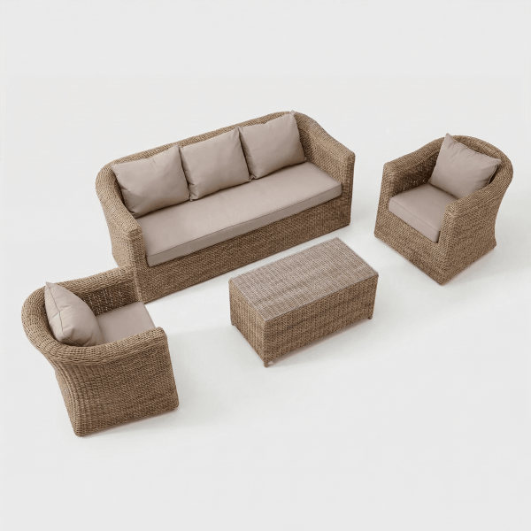 vista diagonal aerea del conjunto de jardín Bali