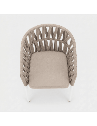 Silla de jardín BORA vista desde arriba con respaldo trenzado essentials®