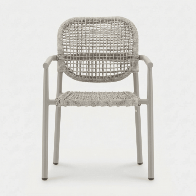 Silla de jardín AUREO de exterior color taupé essentials®