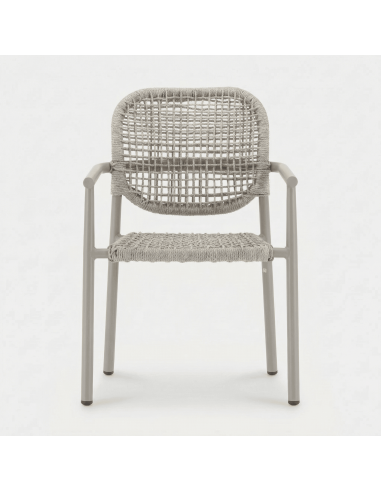 Silla de jardín AUREO de exterior color taupé essentials®