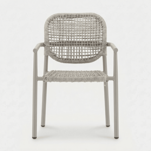 Silla de jardín AUREO de exterior en wicker sintético color taupé ESSENTIALS®
