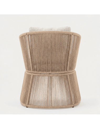 Silla de jardín KAORI vista trasera con respaldo trenzado natural essentials®