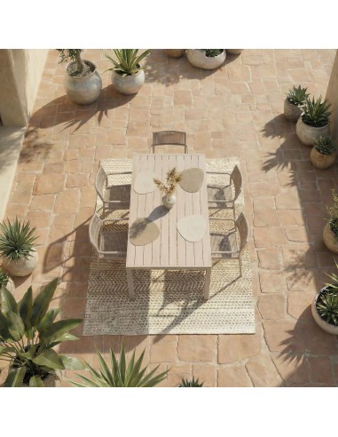 Mesa de jardín MENORCA 156x78 para exterior color tortora Terrazza Collection® vista desde arriba