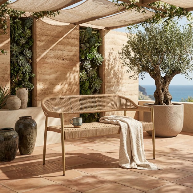 BANCO ZAURI en Aluminio y Cuerda Natural  Essentials®