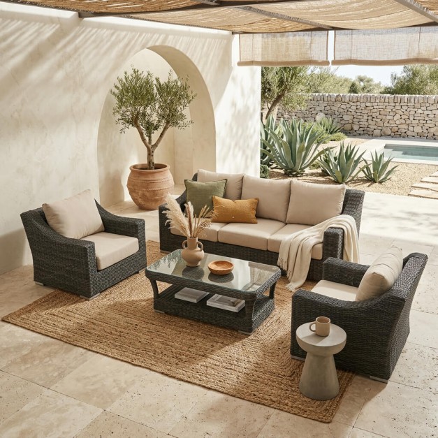 vista set lounge de jardín exterior Savona  en ambiente decorado