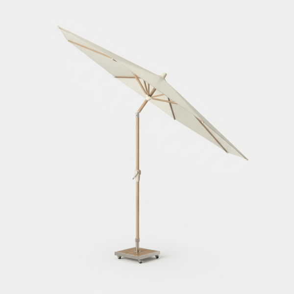 Sombrilla de Jardín Riva Teak Look Ø250 Ecru PLATINUM®