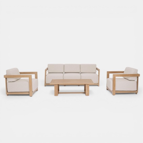Set de jardín lounge NOVA de exterior en aluminio efecto madera TERRAZZA COLLECTION®