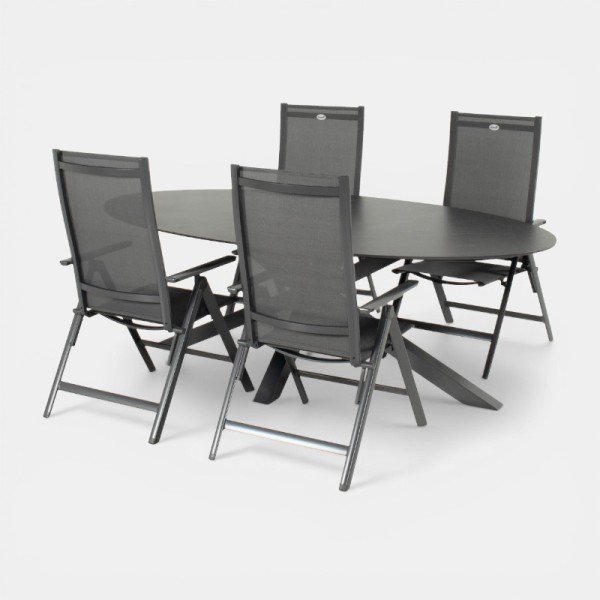 Silla reclinable de jardín ARUBA de exterior color antracita Hartman®