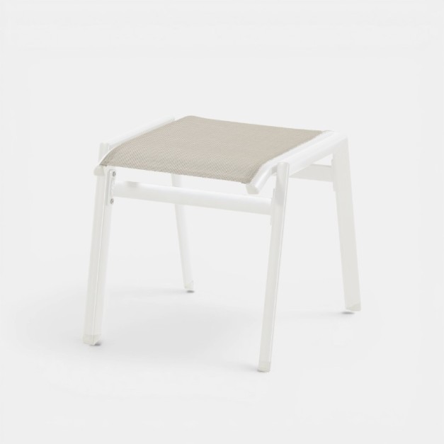 Reposapiés de jardín ARUBA vista lateral en aluminio blanco HARTMAN®