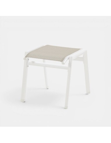 Reposapiés de jardín ARUBA vista lateral en aluminio blanco HARTMAN®